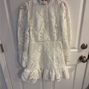 Aqua White Lace Dress